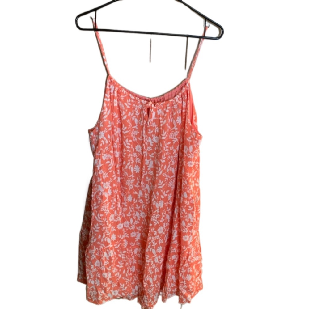 Coral Floral Printed Summer Dress cover up